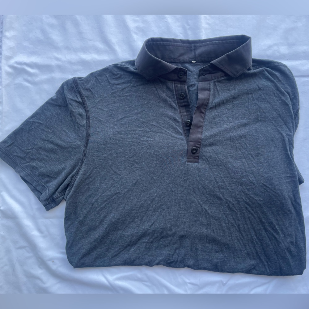 LuLuLemon Black Button Up Polo